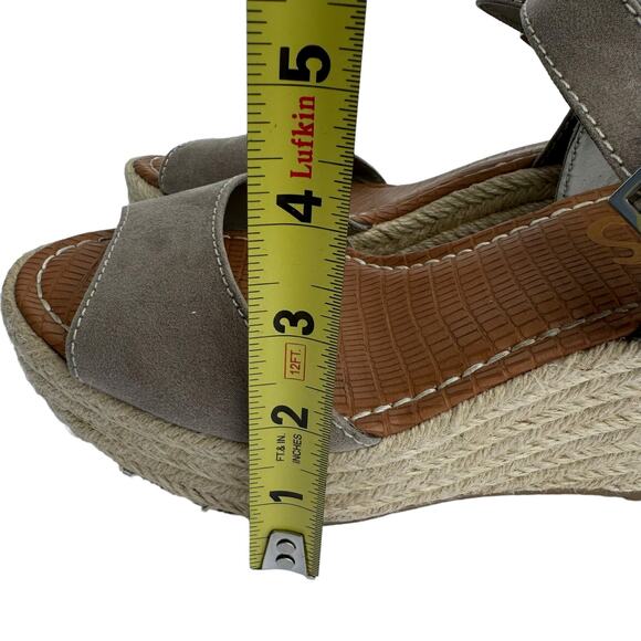 Circus by Sam Edelman Delilah Taupe Espadrille Wedge Sandals Open Toe, Size 8M - Picture 7 of 14